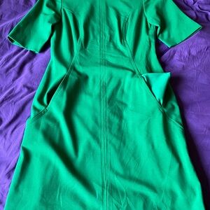 Green Women's Short-Sleeve Sheath Dress